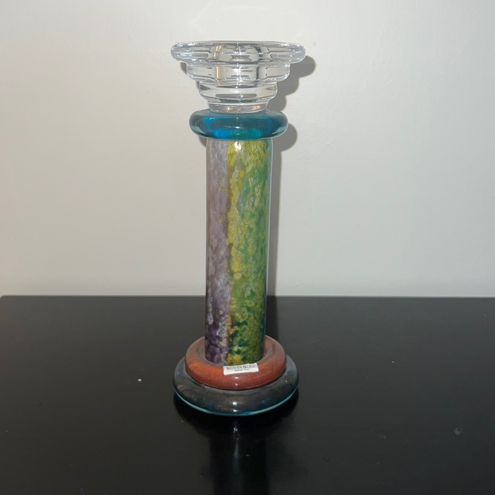Cancan by Kosta-Boda multicolored Candlestick Holder Designed by Kjell Engman